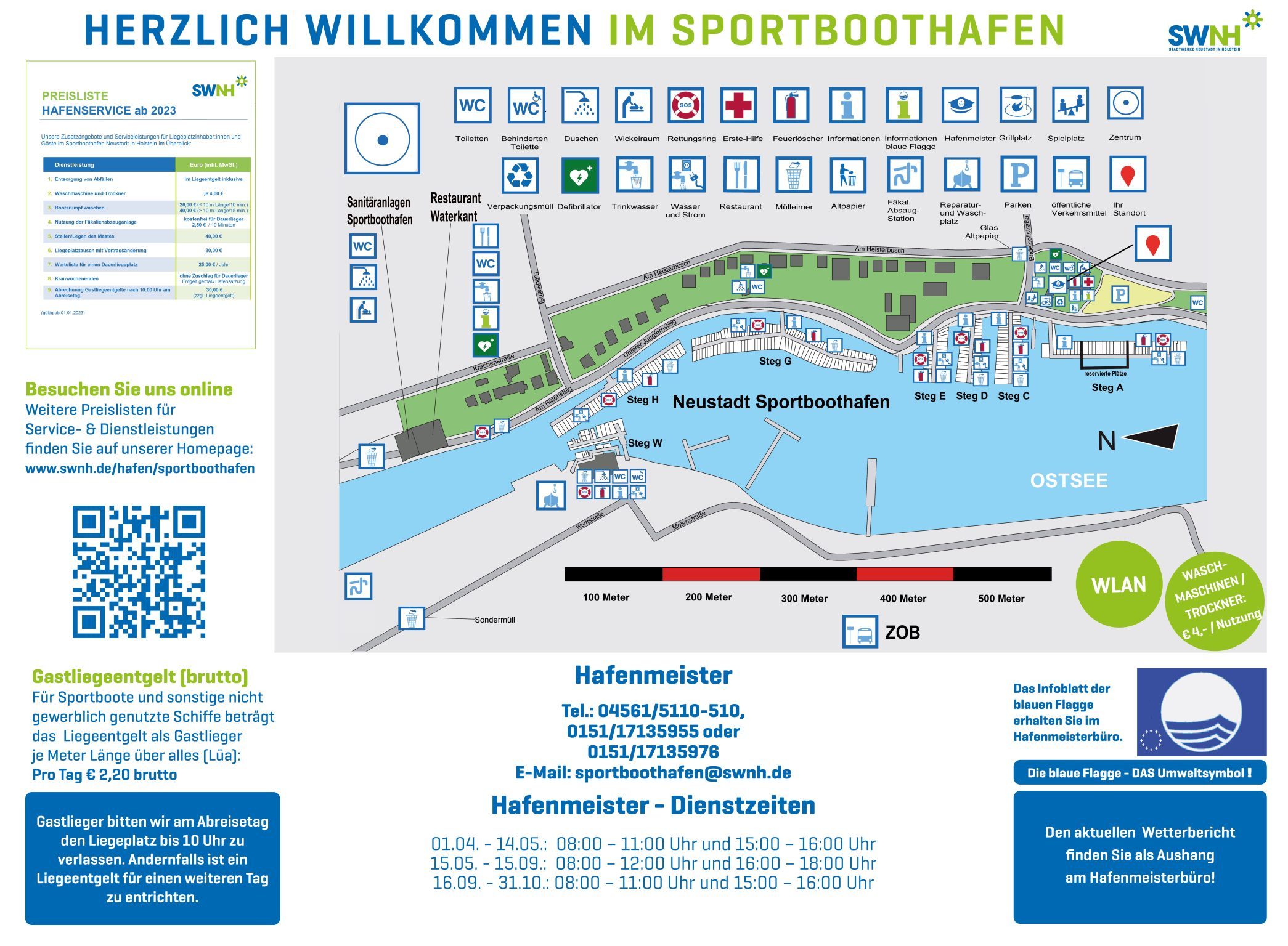 Hafenkarte Sportboothafen Hafenmeisterbüro