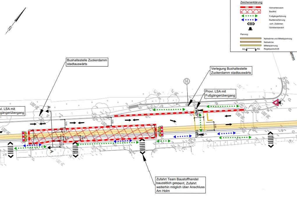 Bauphase 4 Baustelle Eutiner Str - Übersichtskarte, Stadtwerke Neustadt in Holstein