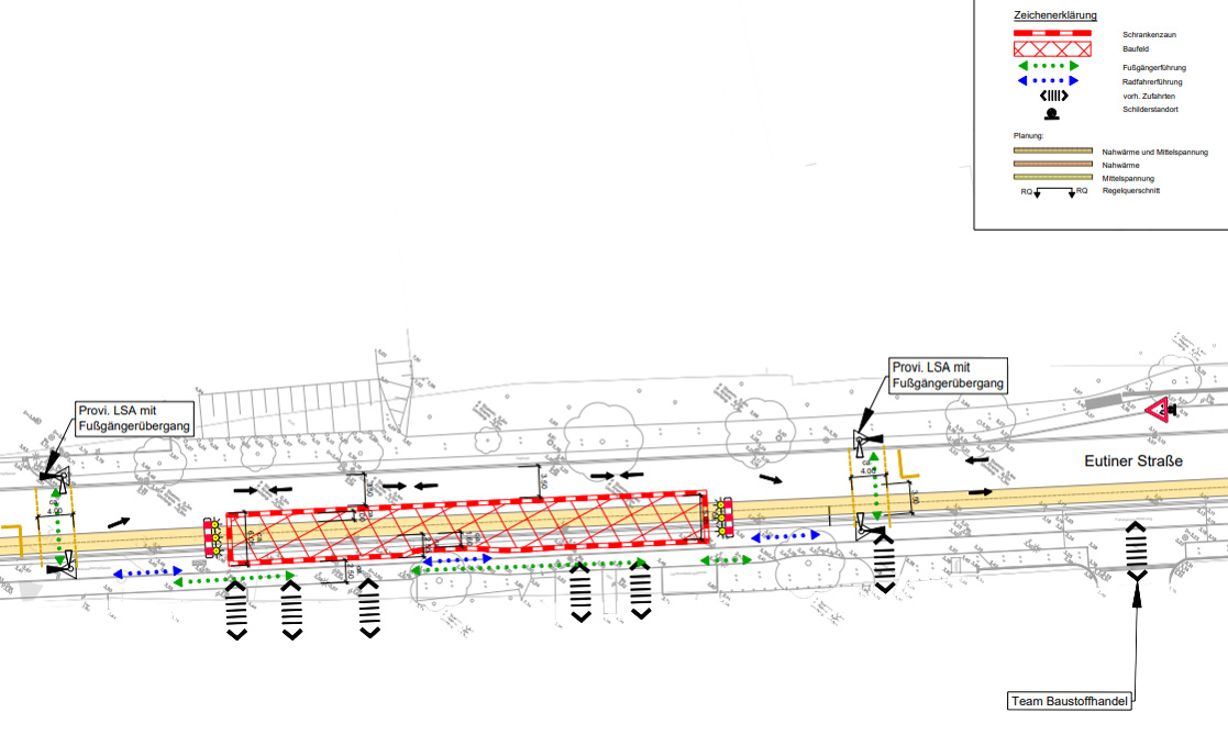 Bauphase 5 Baustelle Eutiner Str - Übersichtskarte, Stadtwerke Neustadt in Holstein
